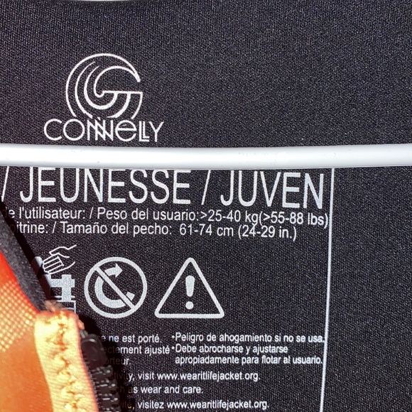 NWT!! Girls Youth Connelly Promo CGA Life Jacket 55-88 lbs 24”-29” Chest - Picture 2 of 5